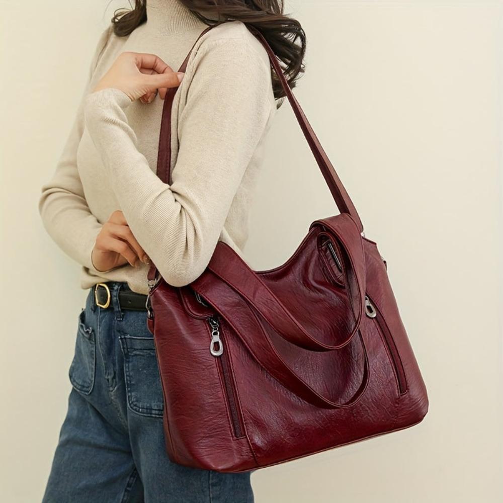 Bolso de hombro de cuero con encanto vintage y elegancia atemporal