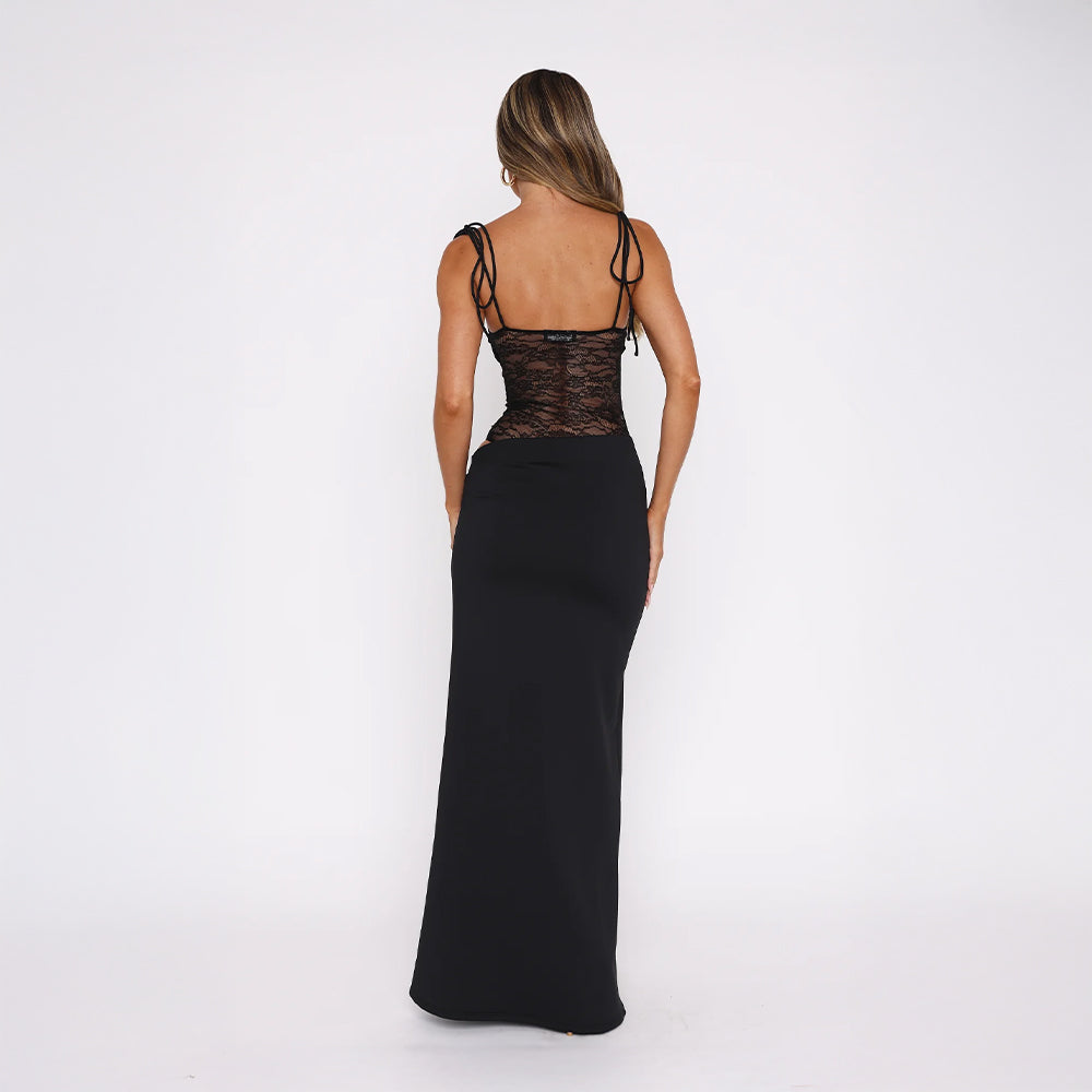JACQUELINE | Vestido maxi de malla