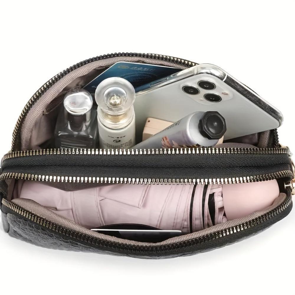 Elegante mini bolso de hombro de cuero sintético con patrón de cocodrilo, cómodo