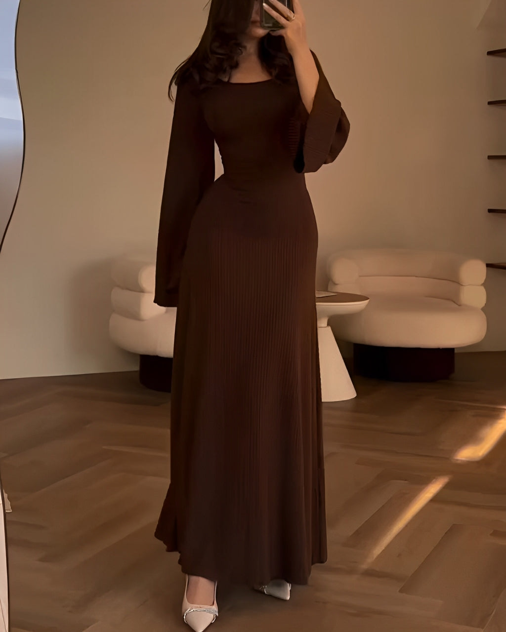 Vestido maxi de punto elegante