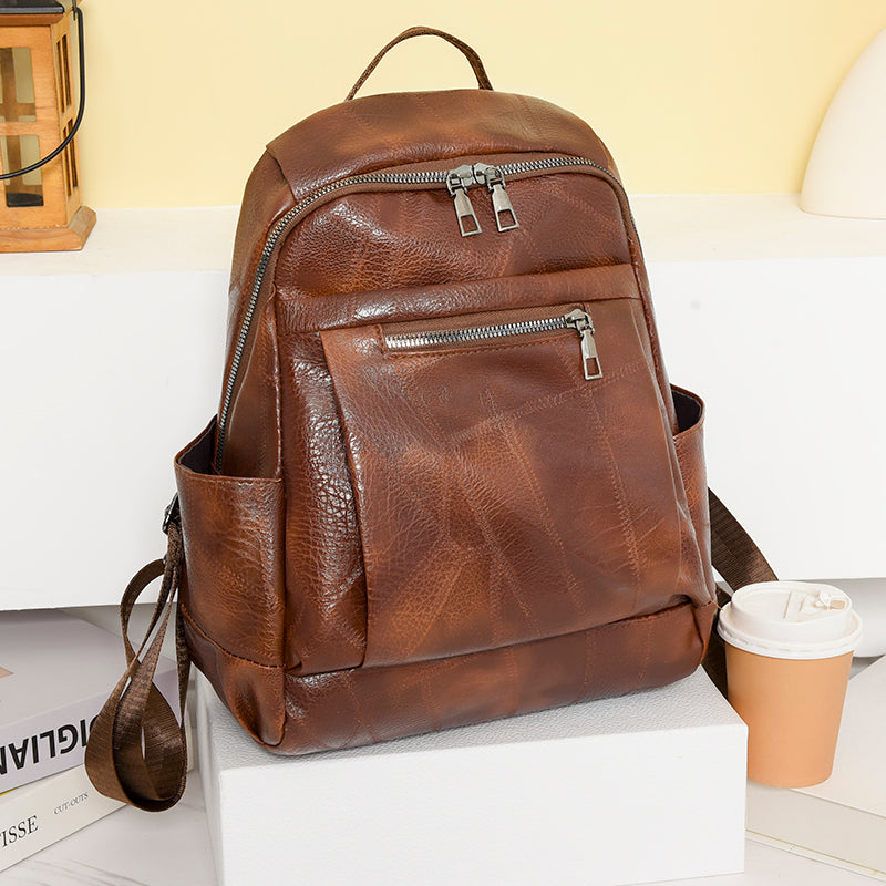 Mochila elegante y atemporal de cuero, cómoda para el uso diario