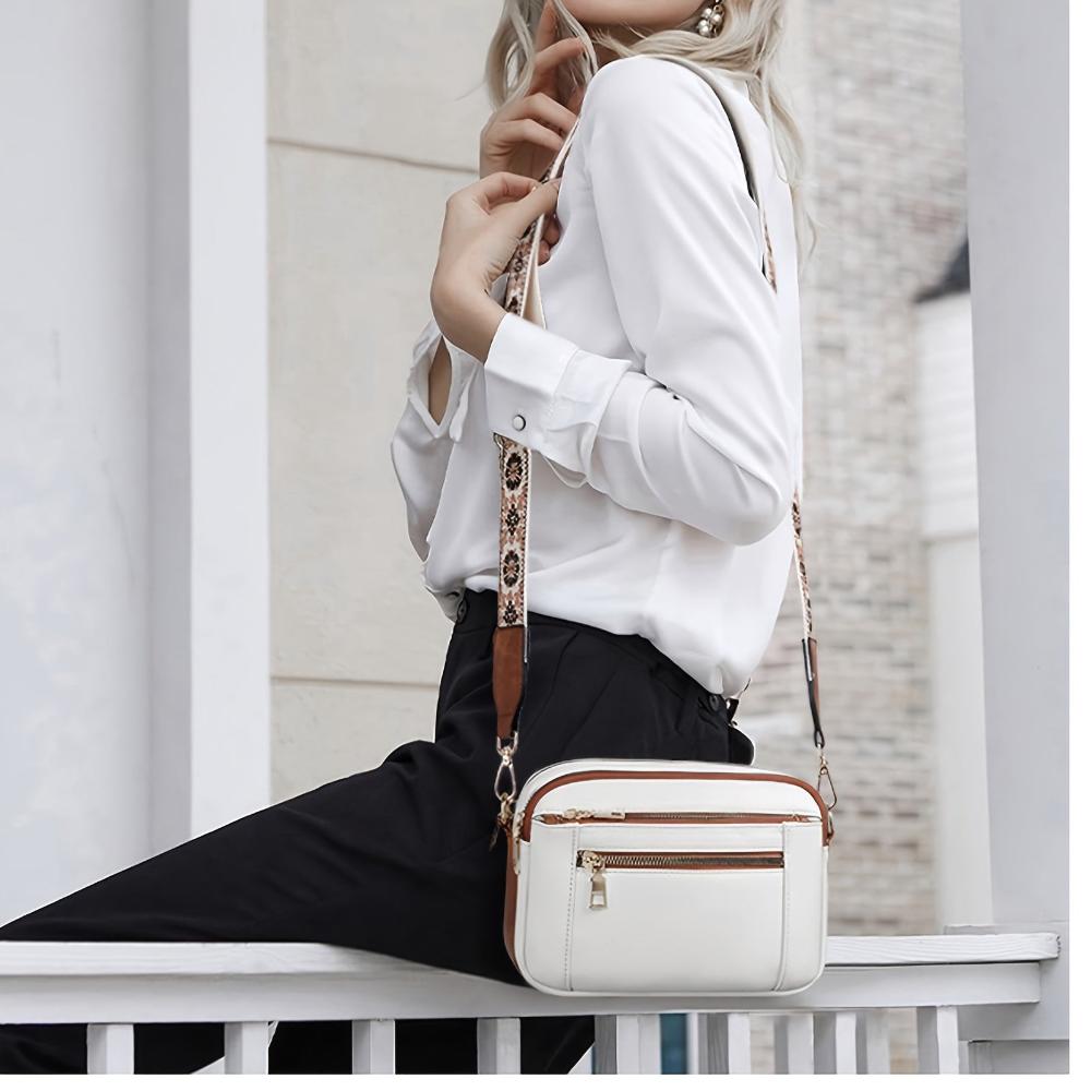 Leila | Elegante bolsa de hombro de cuero de alta calidad, cómoda y atemporal