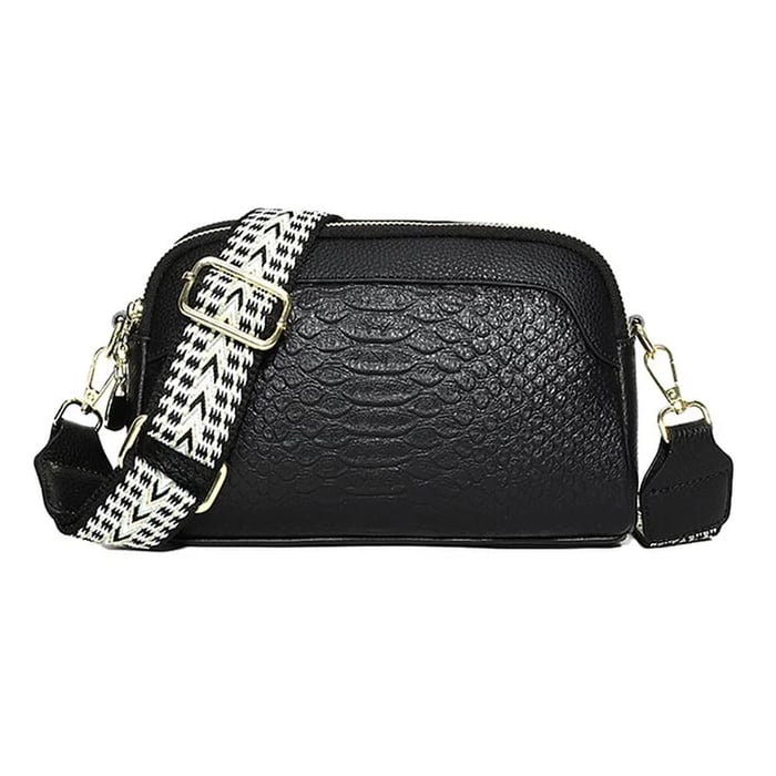 Greta™ - Bolso de hombro de cuero con estampado de cocodrilo