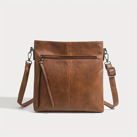 Bolso de hombro vintage de algodón con patrón de ajedrez, cómodo y elegante