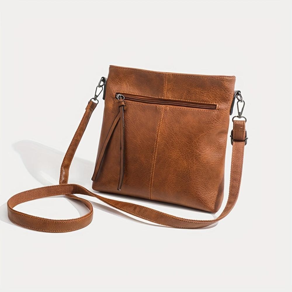 Bolso de hombro vintage de algodón con patrón de ajedrez, cómodo y elegante