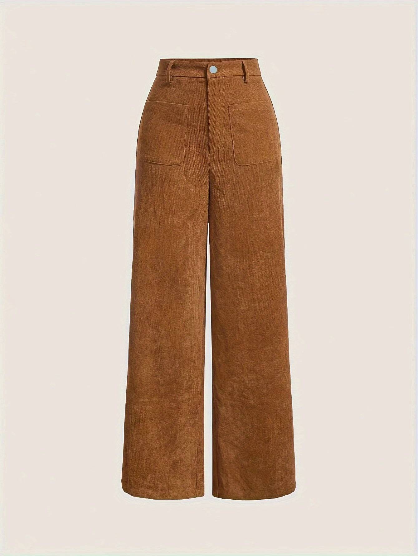 Lara - Pantalón para Mujer de Pierna Recta en Pana