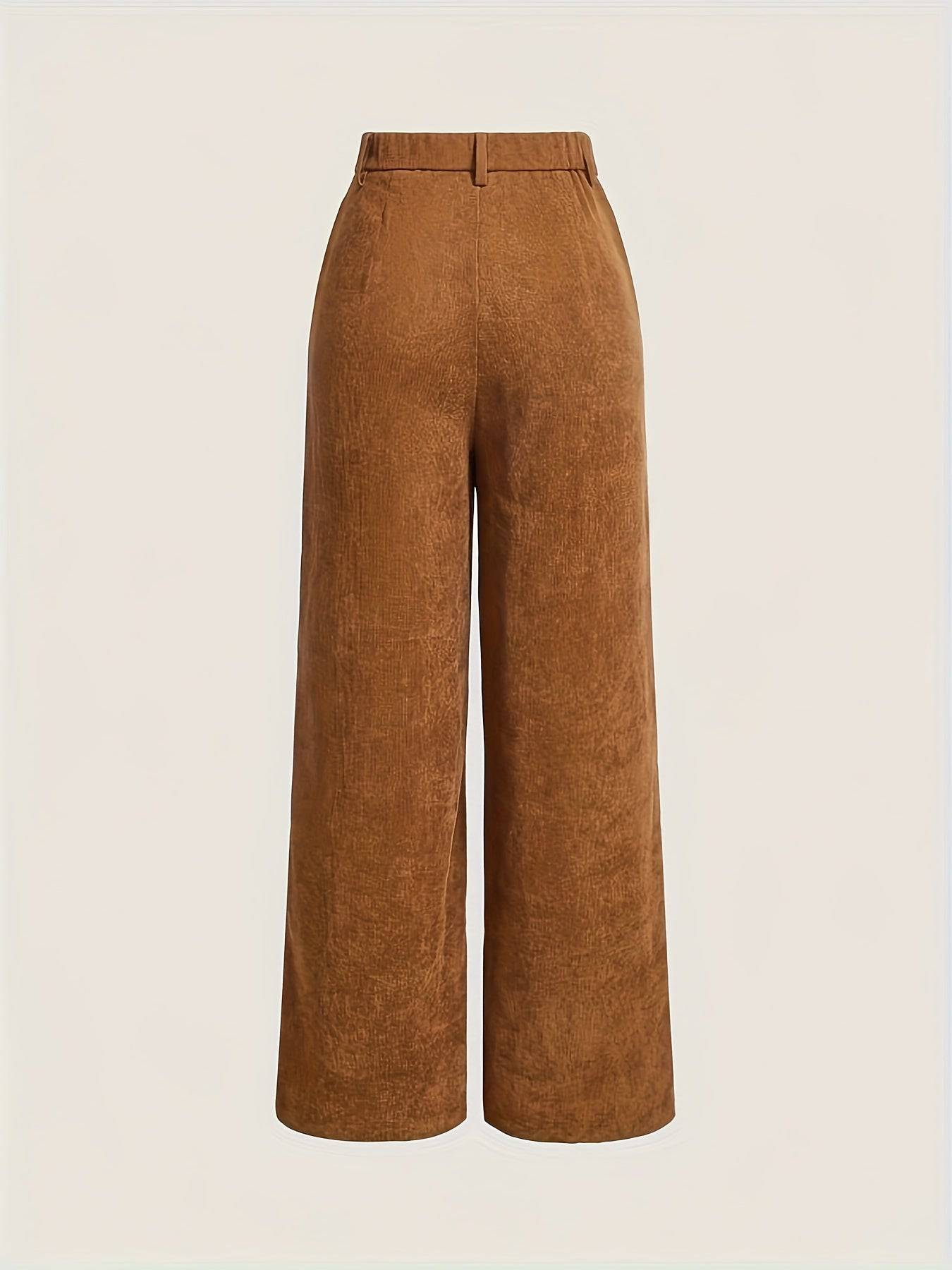Lara - Pantalón para Mujer de Pierna Recta en Pana