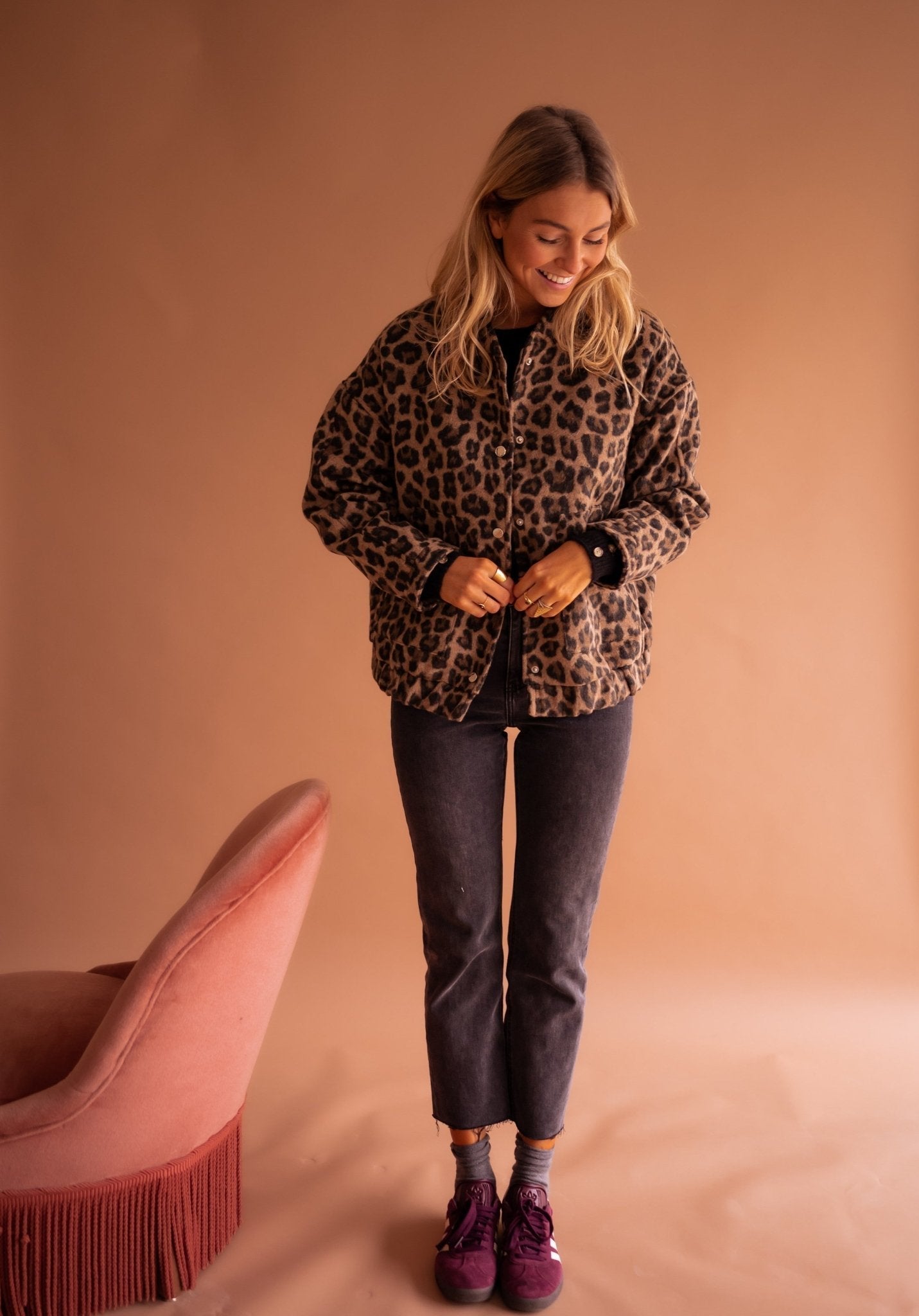 Luna | Chaqueta de moda con estampado de leopardo