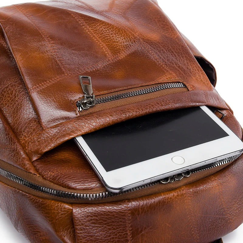 Mochila elegante y atemporal de cuero, cómoda para el uso diario