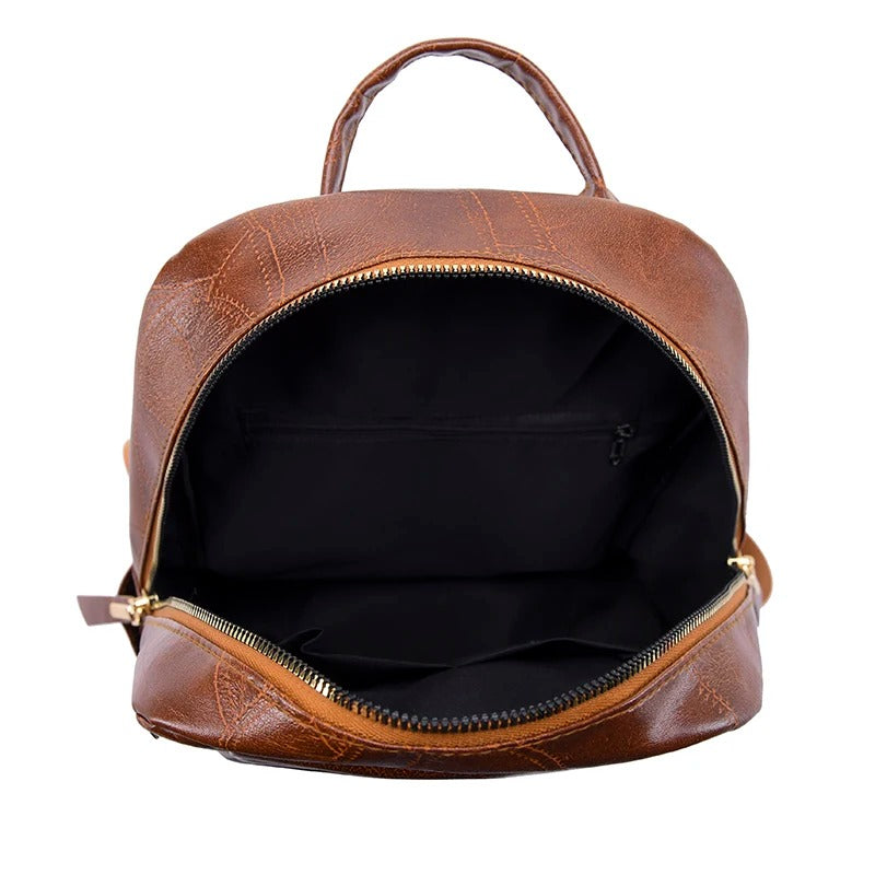 Elegante mochila clásica de cuero, cómoda y atemporal para cualquier ocasión