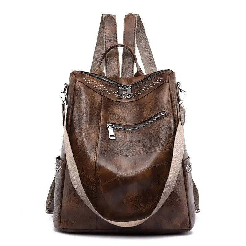 Mochila retro-chic de cuero, cómoda y atemporal para cualquier ocasión
