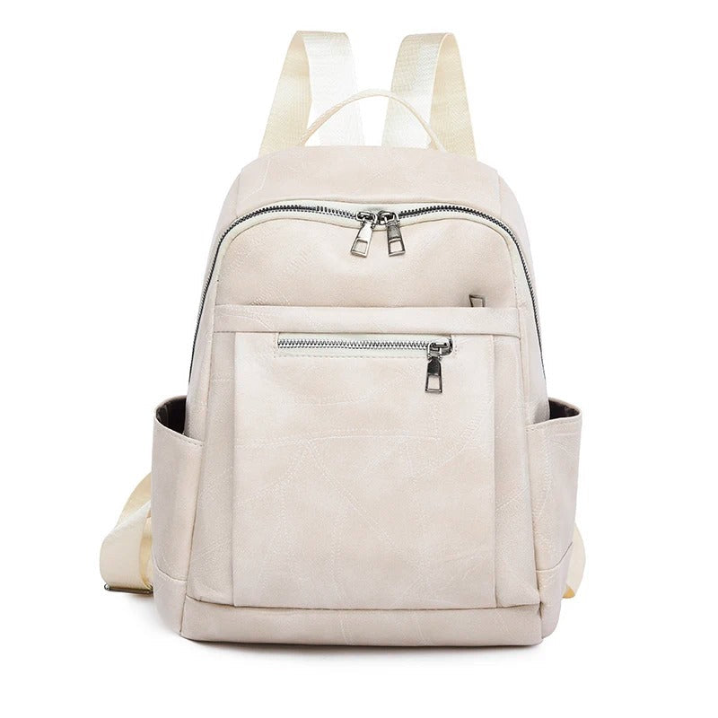 Mochila elegante y atemporal de cuero, cómoda para el uso diario