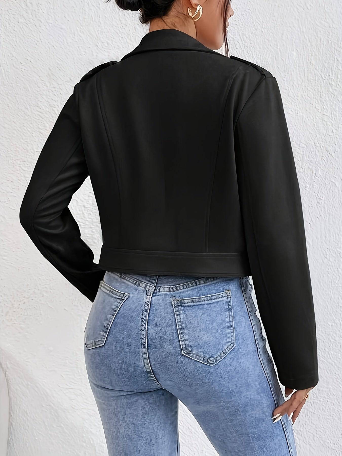 Teresa - Elegante Chaqueta Cortaviento de Cuero para Mujer