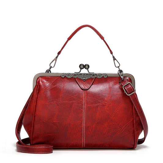 Bolso vintage atemporal de material de alta calidad con cierre elegante tipo solapa