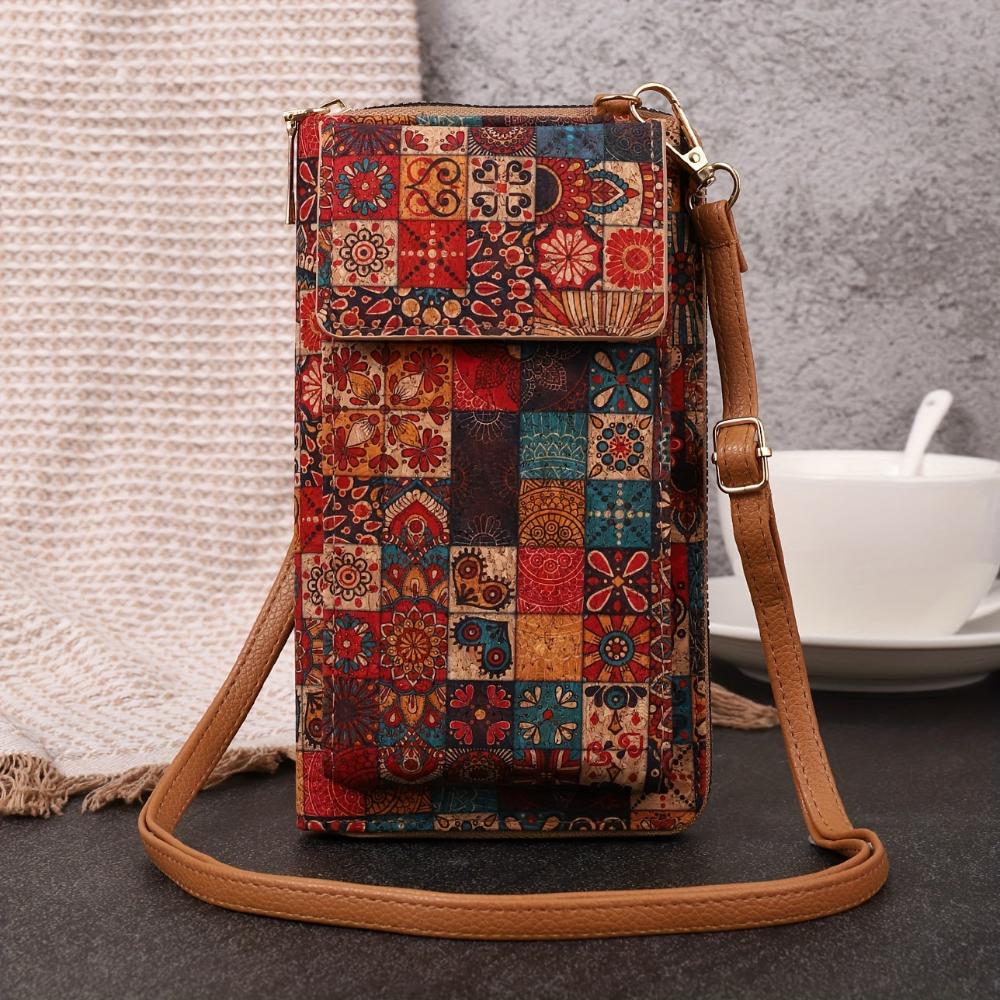 Bolso de hombro boho con flores de algodón, cómodo y elegantemente atemporal