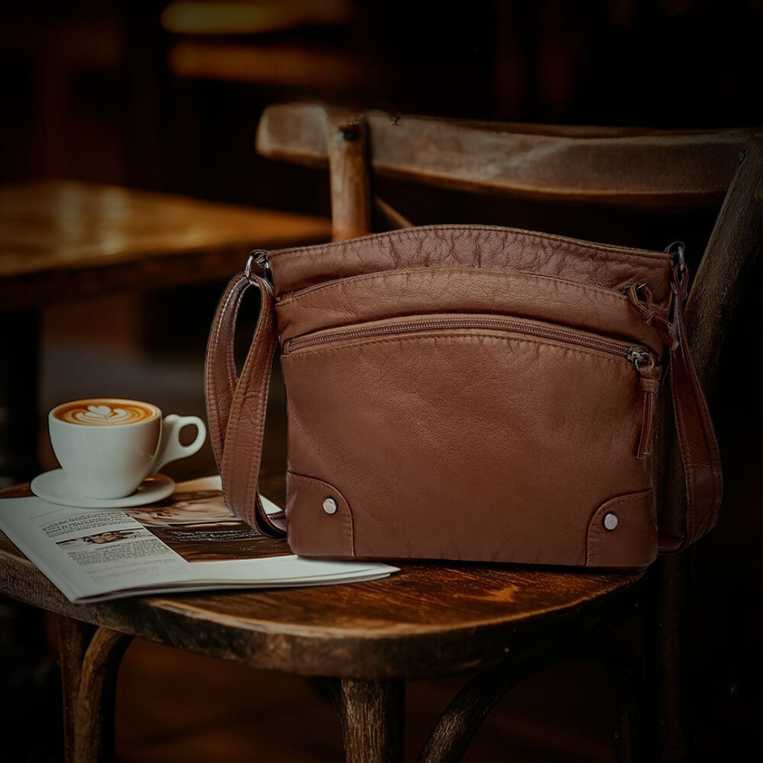 Cartera de cuero con encanto atemporal y ajuste cómodo