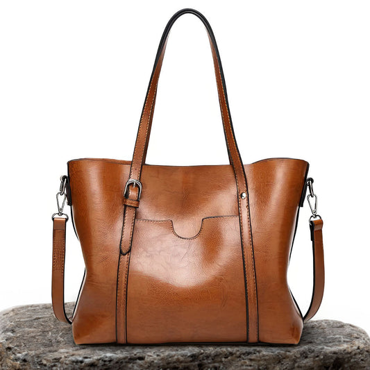 Elegante bolso de mano de cuero, cómodo y atemporal para cualquier ocasión