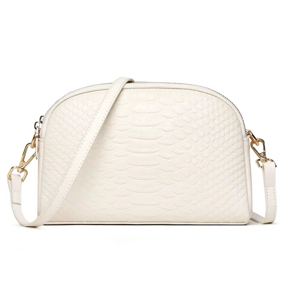 Elegante mini bolso de hombro de cuero sintético con patrón de cocodrilo, cómodo