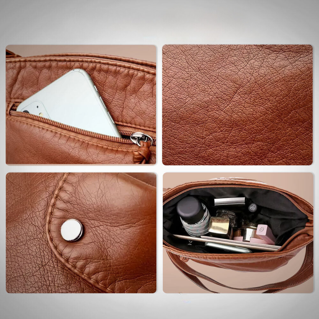 Cartera de cuero con encanto atemporal y ajuste cómodo