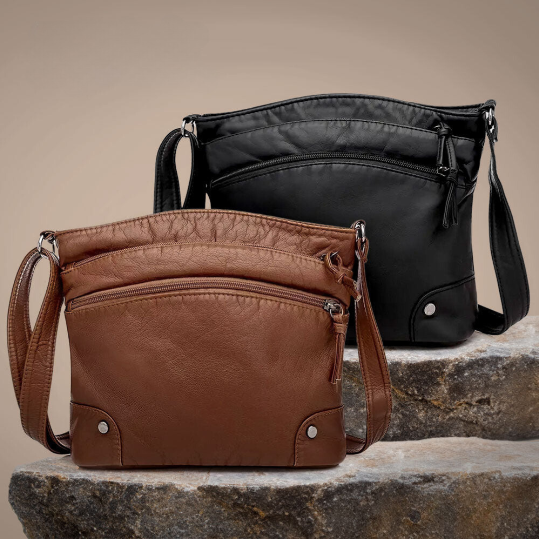 Cartera de cuero con encanto atemporal y ajuste cómodo