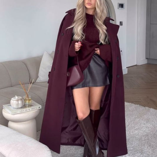 Romee - Abrigo Burdeos Elegante