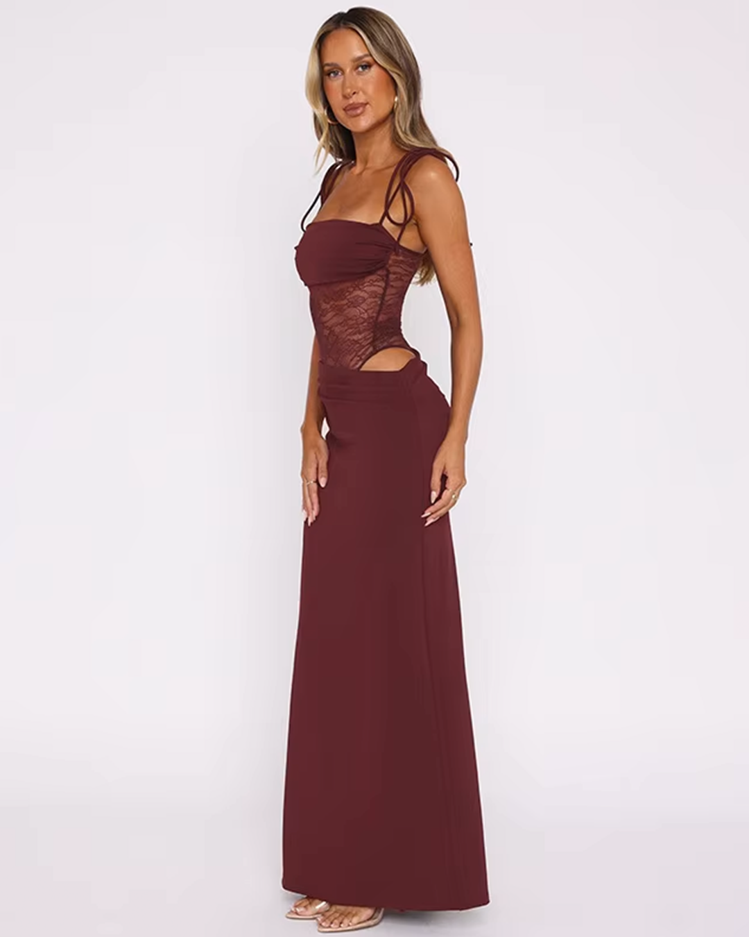 JACQUELINE | Vestido maxi de malla