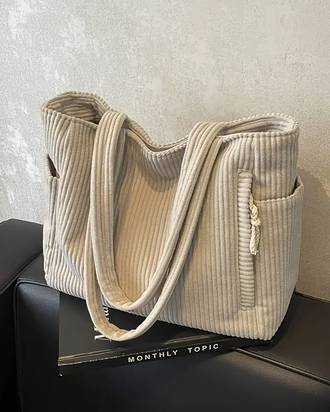 Tilda | Bolso de Mano Acanalado con Detalle de Cordón