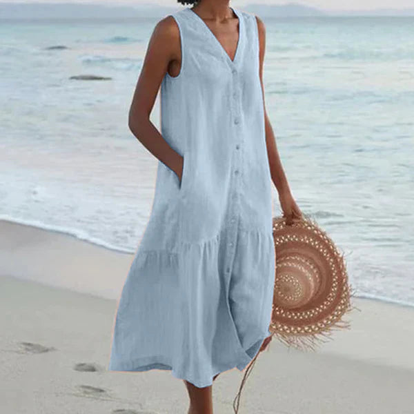 Rocio | Vestido Camisa sin mangas con escote en V