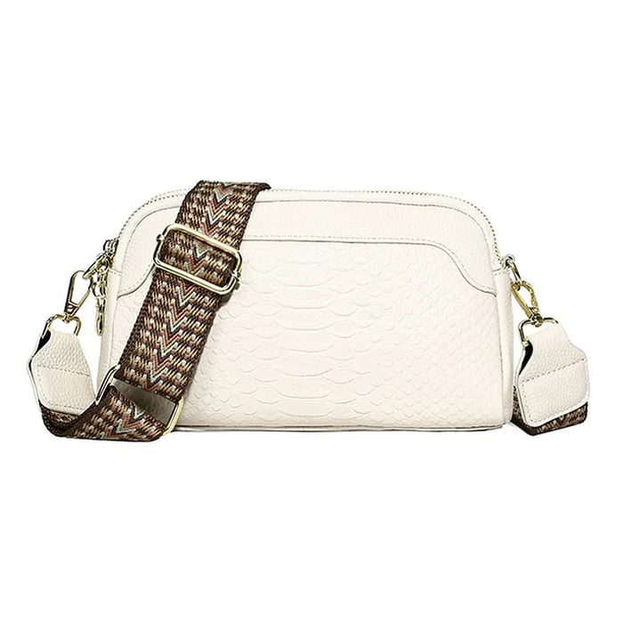 Greta™ - Bolso de hombro de cuero con estampado de cocodrilo