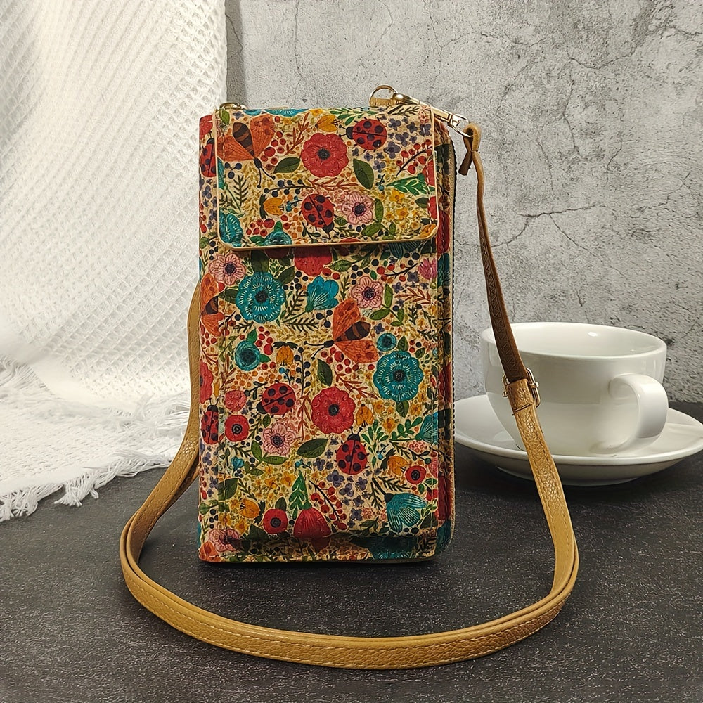 Bolso de hombro boho con flores de algodón, cómodo y elegantemente atemporal