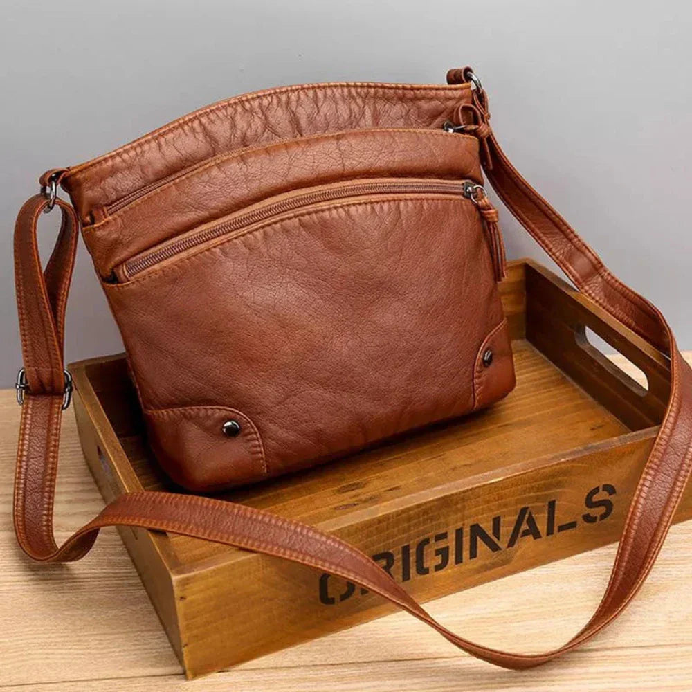 Cartera de cuero con encanto atemporal y ajuste cómodo