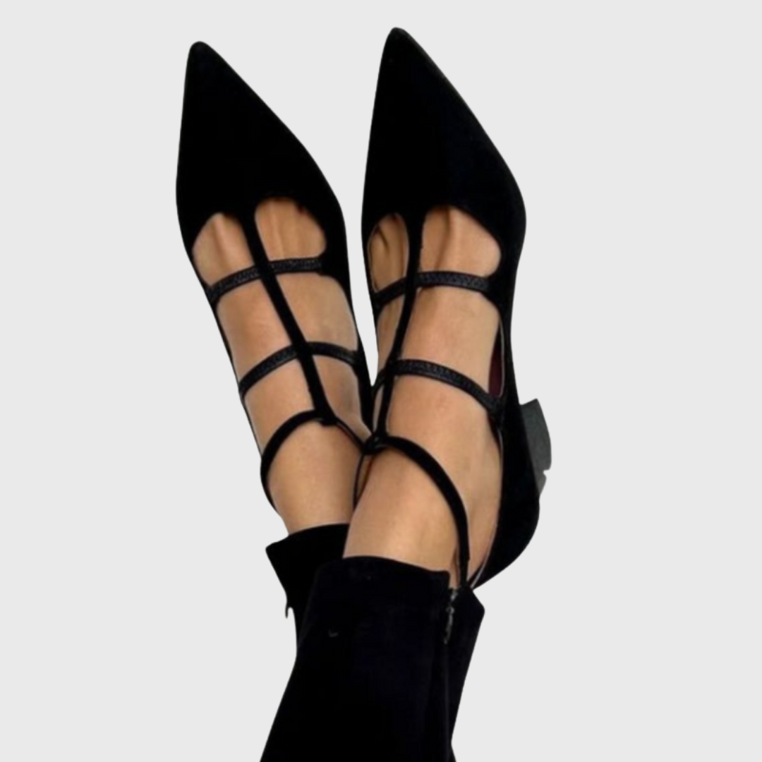 Marleen™ | Tacones Negros Puntiagudos