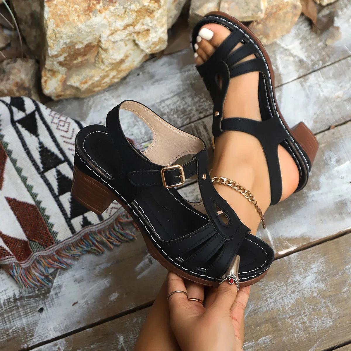 Lina™ | Tacones Slingbacks con Hebilla Delgada