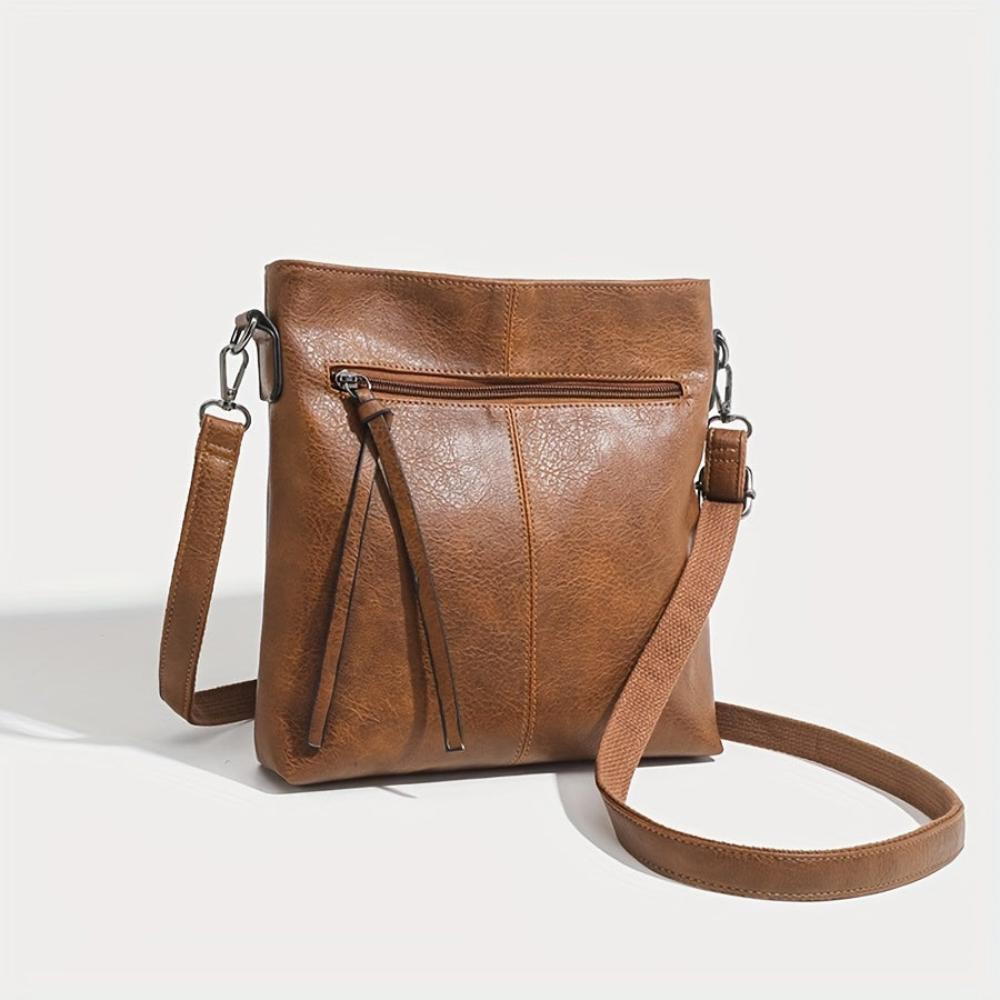 Bolso de hombro vintage de algodón con patrón de ajedrez, cómodo y elegante