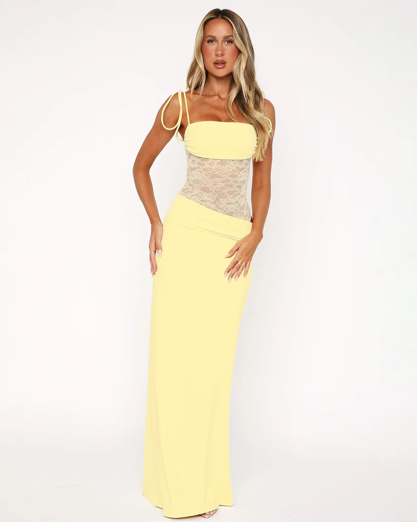 JACQUELINE | Vestido maxi de malla