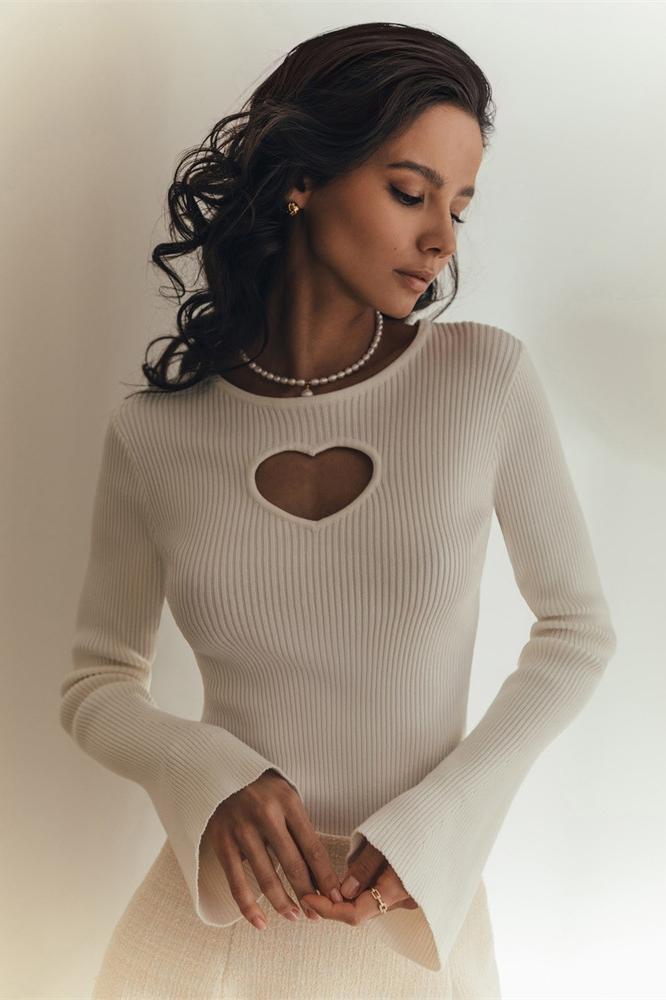 Top de Punto con Escote en Forma de Corazón