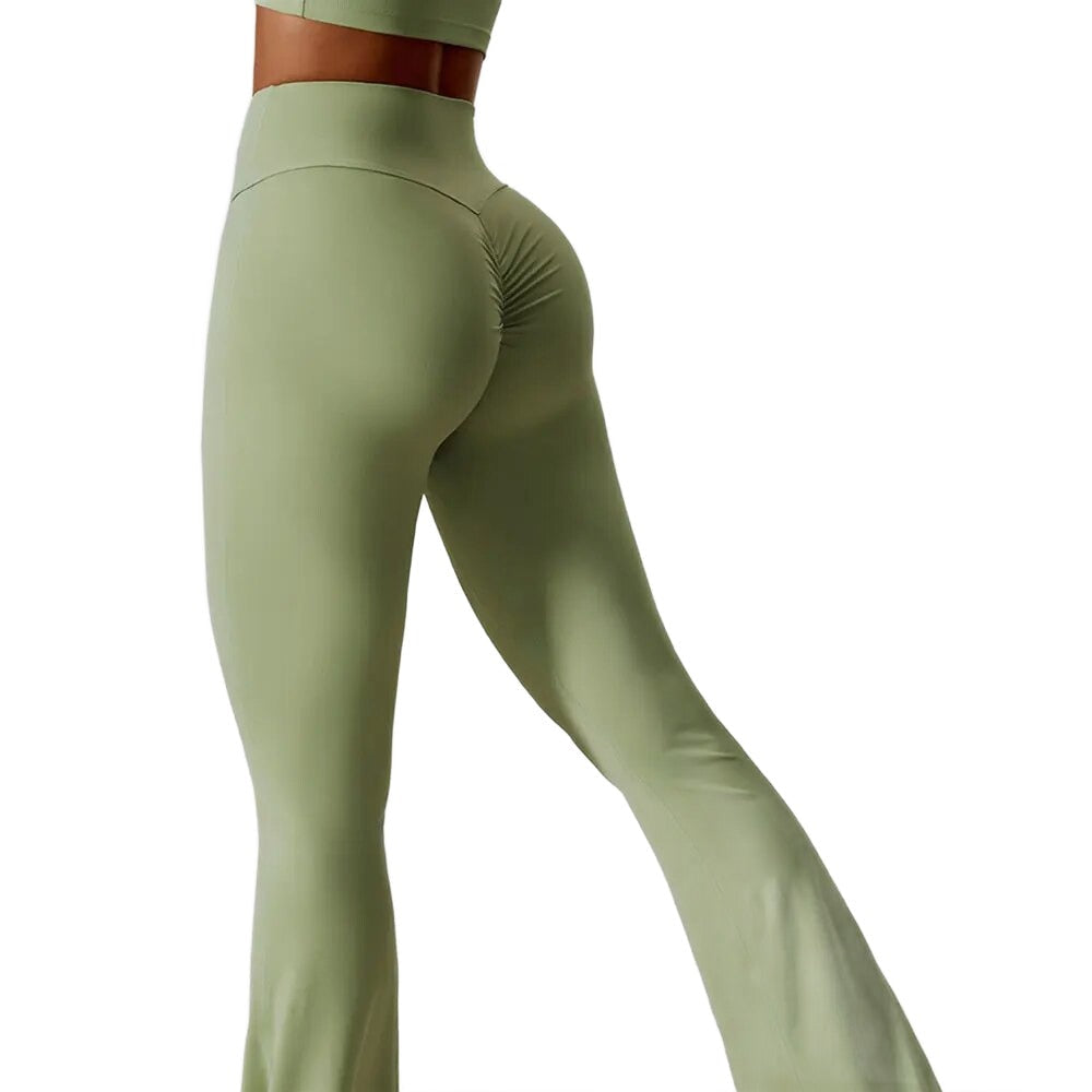Leggings acampanados con fruncido