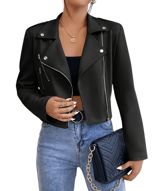Teresa - Elegante Chaqueta Cortaviento de Cuero para Mujer